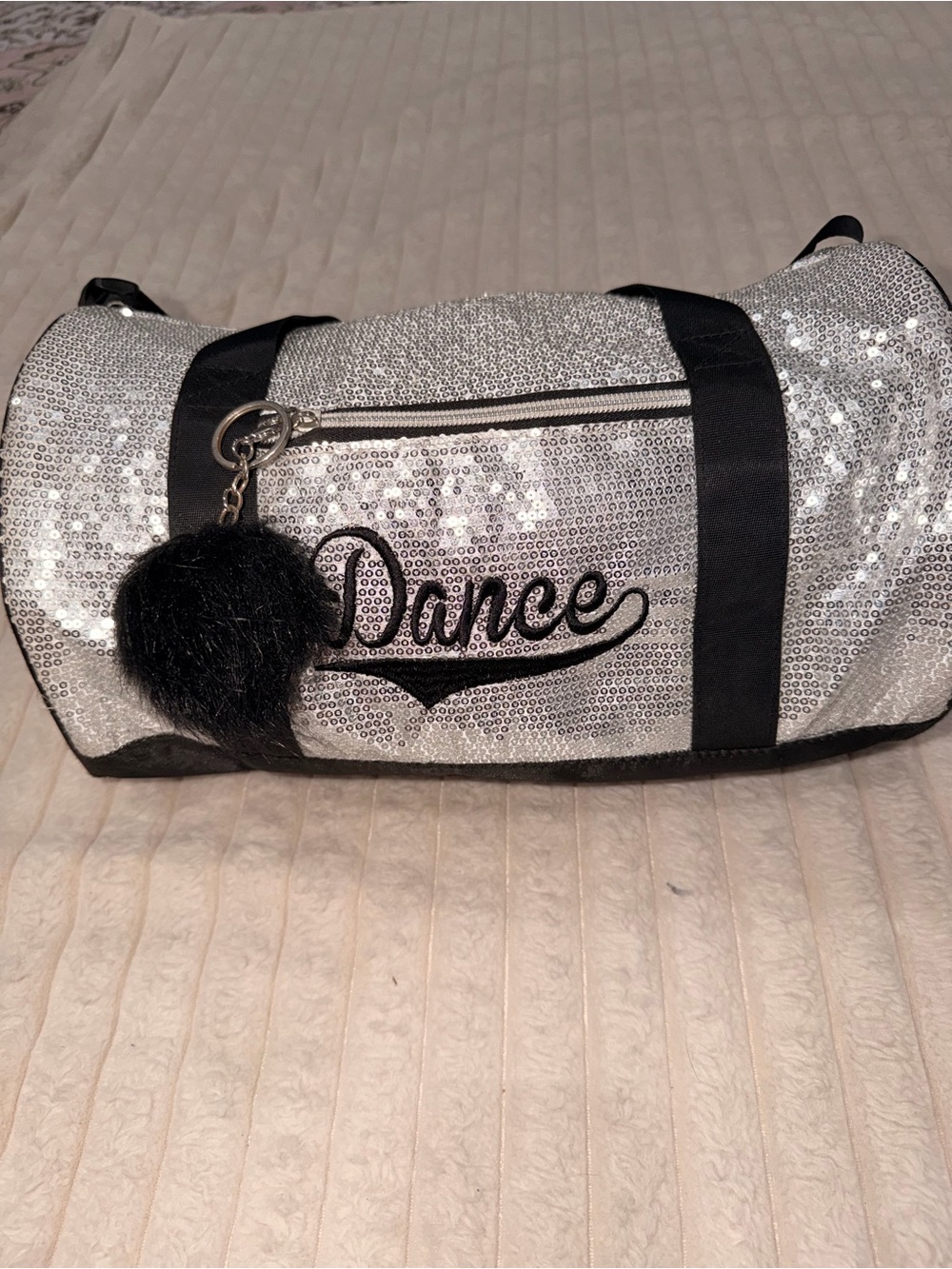 Dance Sequin Duffle Bag - Silver and Black